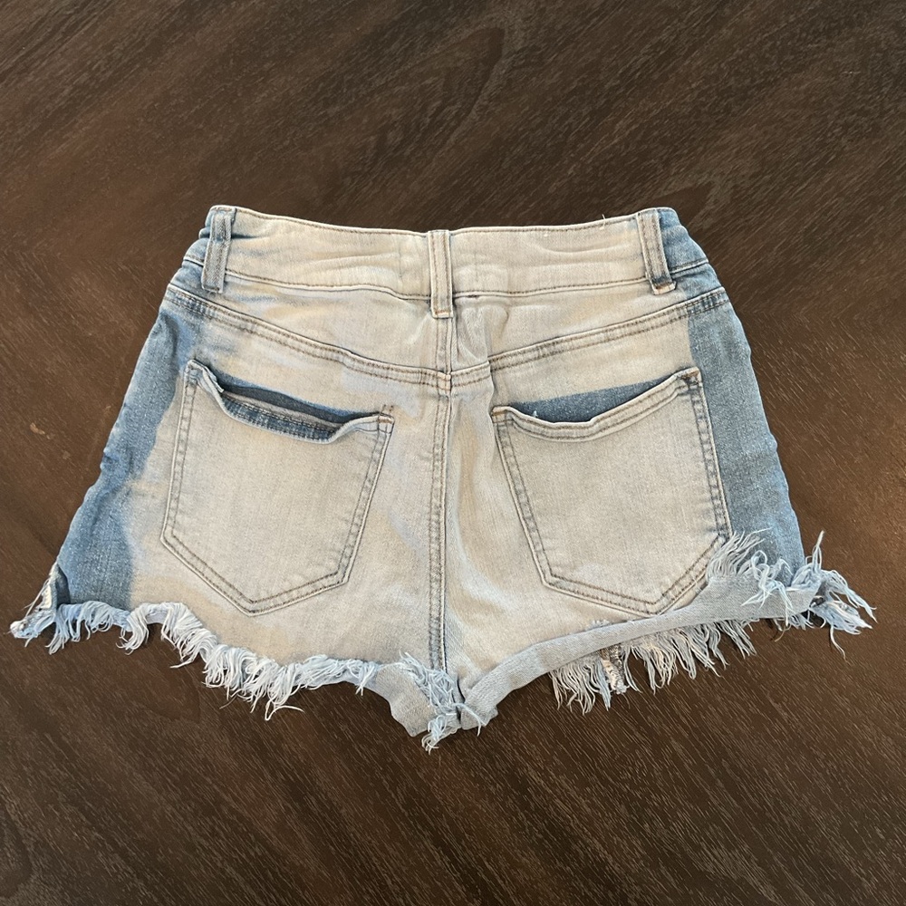 Altar'd State Light Blue Frayed Jean Shorts